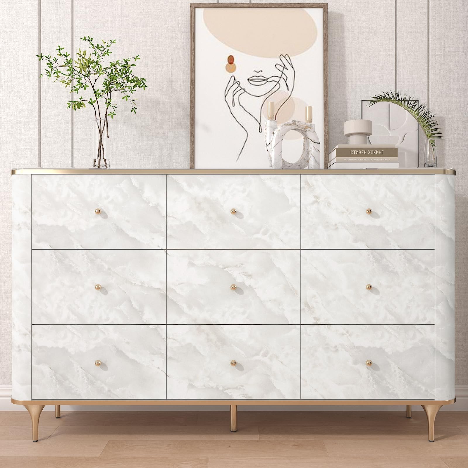 Beige Cloudy Marble Contact Paper for Countertops Waterproof Matte Marble Wal…