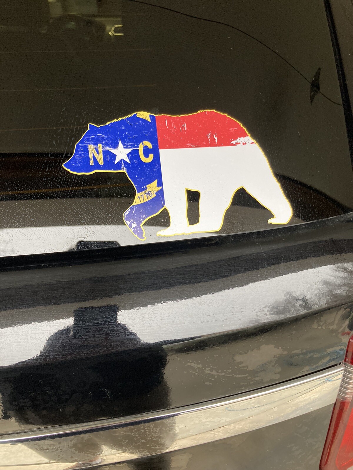 2 – NC Bear Sticker 4”x 7” – NC Flag
