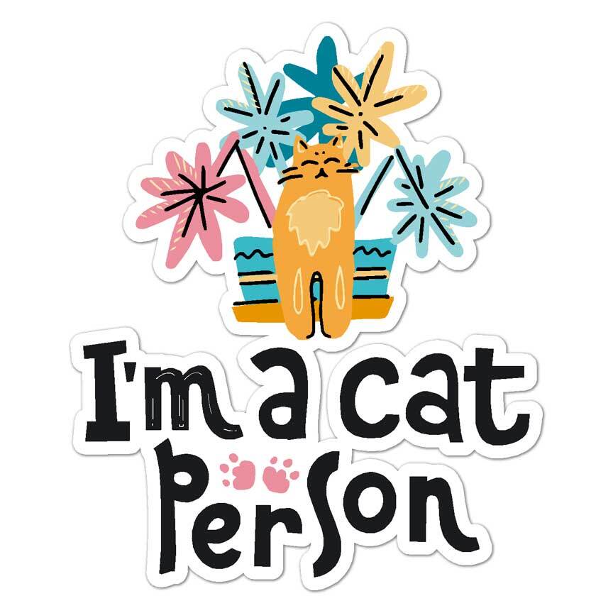 I'm A Cat Person, Vinyl Decal Sticker, Indoor Outdoor, 3 Sizes, #7705