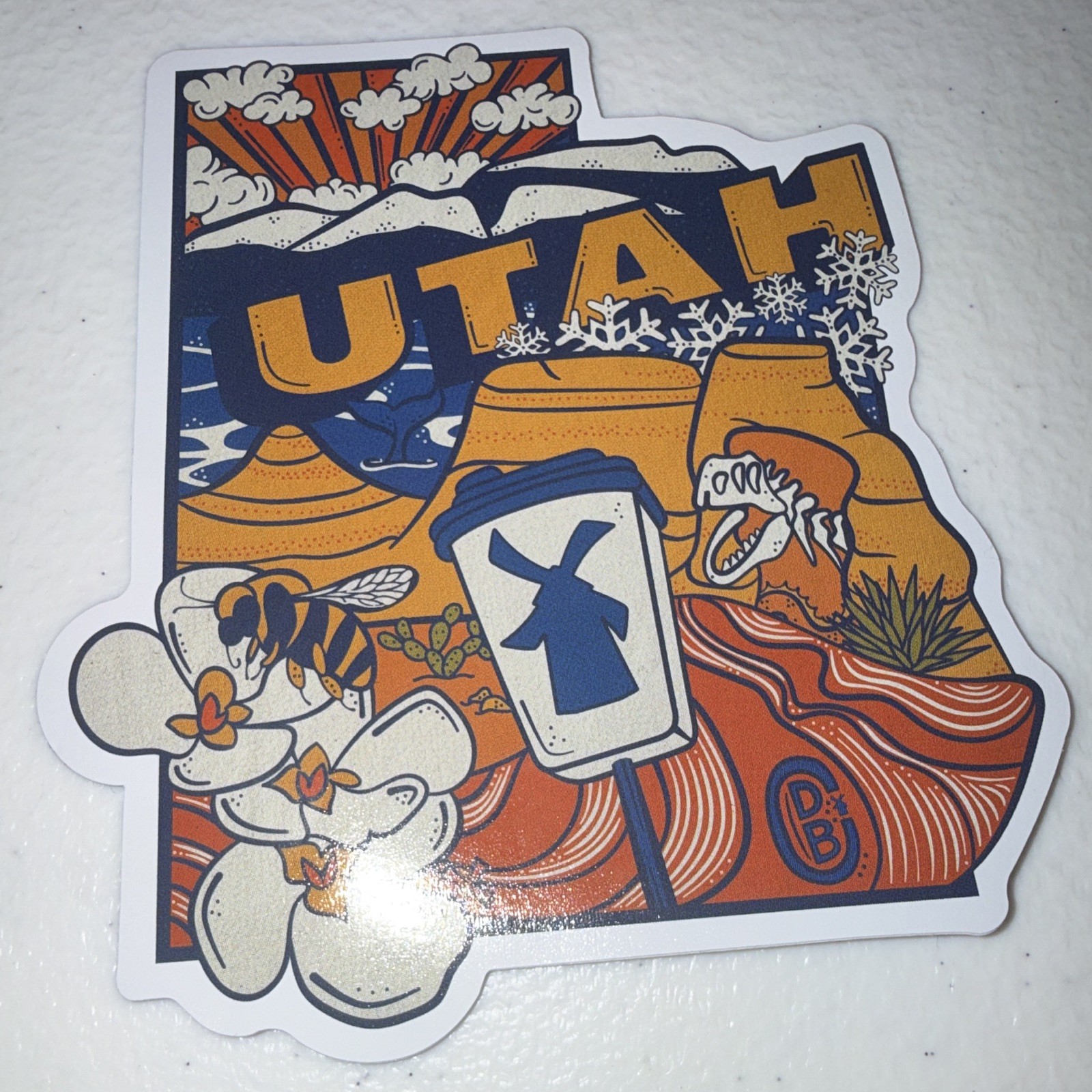 Utah State Travel Decorative Vinyl Wall Sticker Self-Adhesive, Multicolor