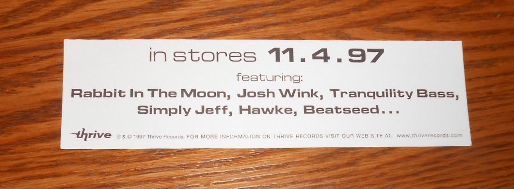 Donald Glaude Sampling the Future Thrive Card Handbill 1997 Promo 7×2