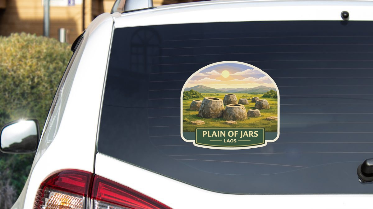 Plain of Jars Laos Sticker Decal Vinyl Die-Cut World Heritage Sites Series