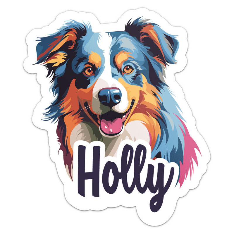 Australian Shepherd Dog Holly Name Car Bumper Sticker Waterproof Vinyl Decal