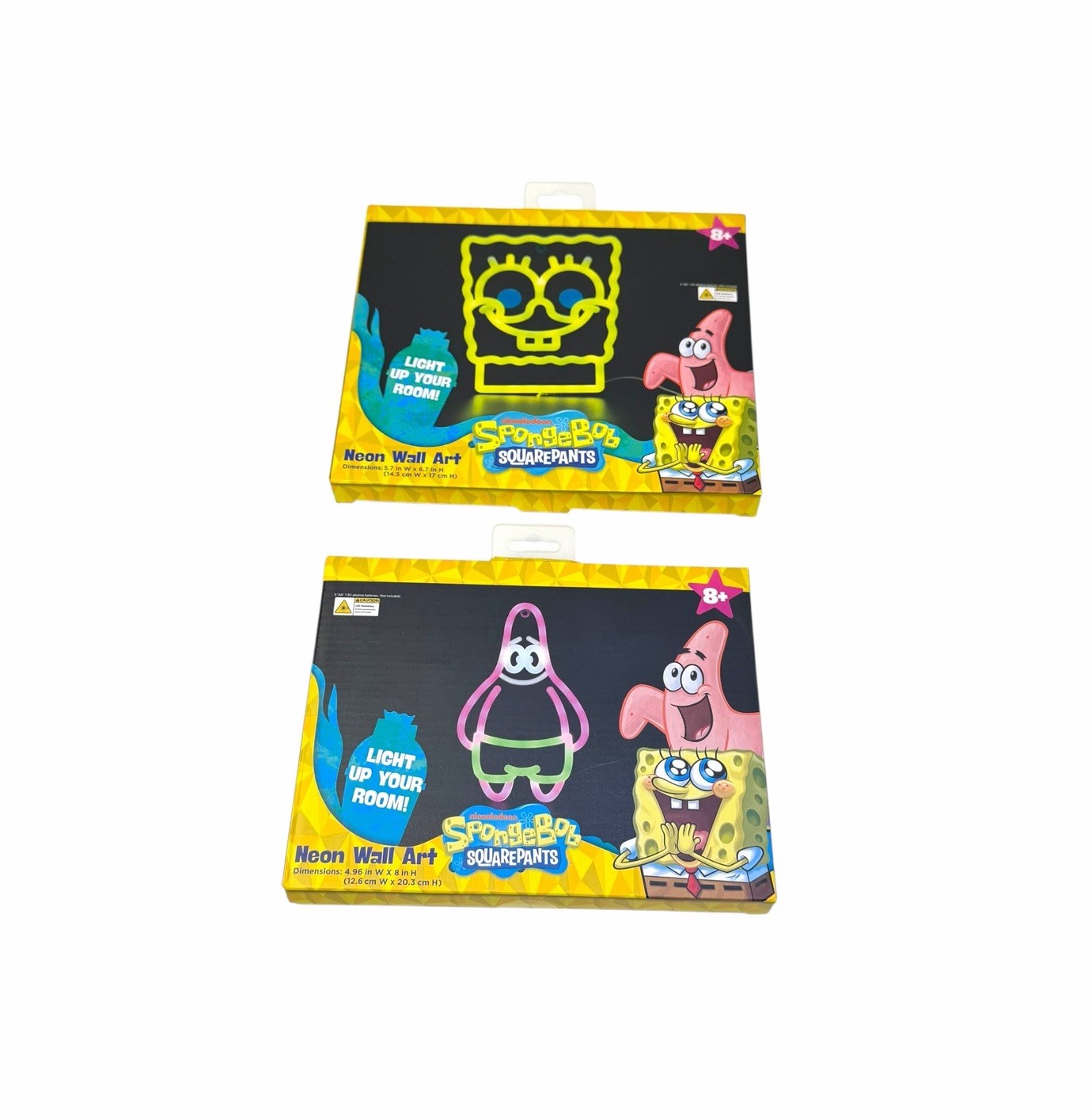 Lot of 2 SpongeBob SquarePants & Patrick Star Neon Wall Art Nickelodeon NEW