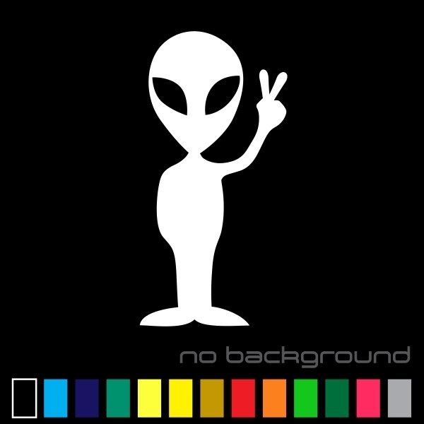 Alien Sticker Vinyl Decal – UFO Space Peace Sci Fi Funny Car Window Bumper Decor