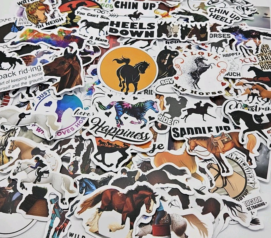 50 pcs Horse Stickers Equestrian Sport Decals DIY Crafting