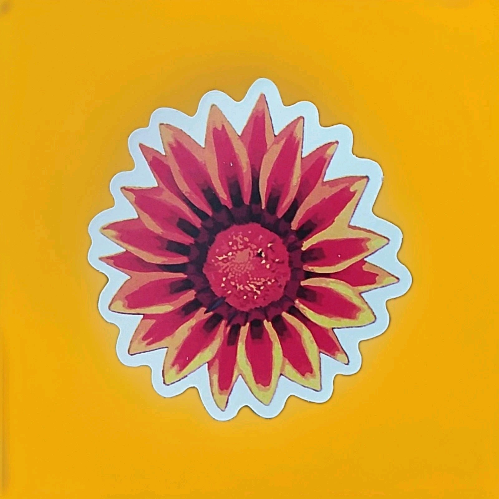 Orange Red And Yellow Flower Sticker