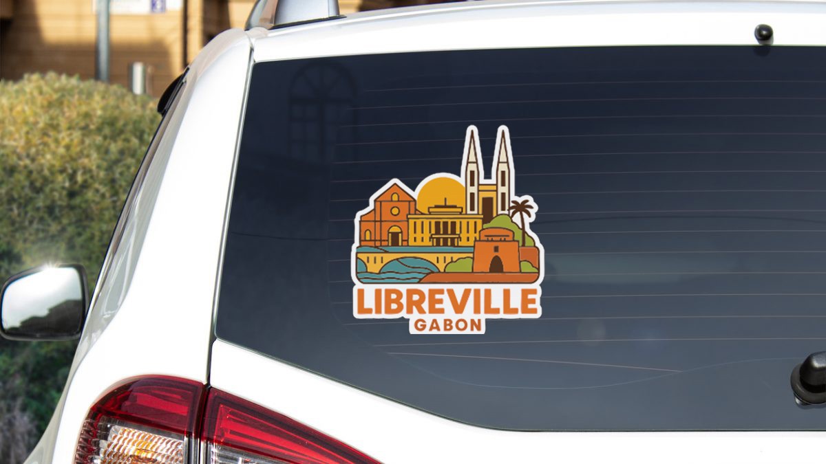 Libreville Gabon Sticker Decal Vinyl Die-Cut City Skyline Landmark Design