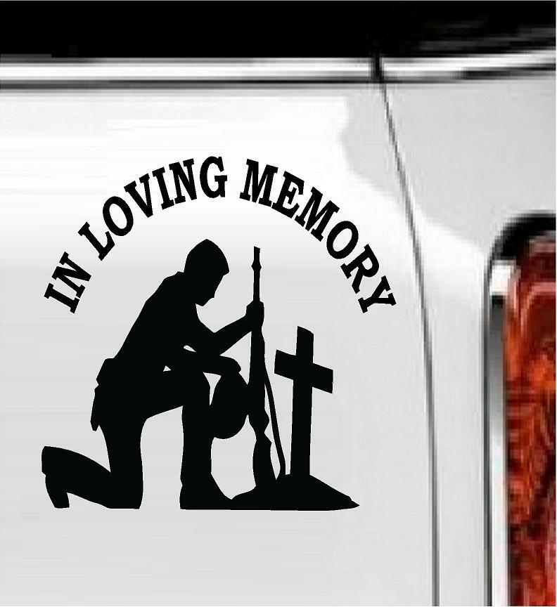 In Loving Memory Solider Vinyl Decal Home Décor 7" x 7"