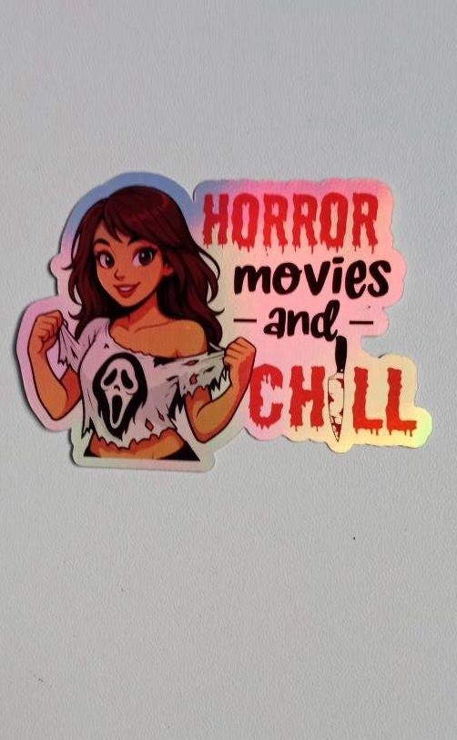 Ghostface Girl-Horror Movies 3inch Waterproof Holographic Vinyl Sticker