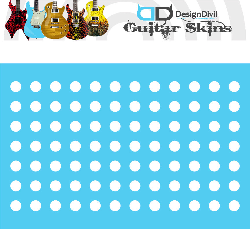 Custom Made Polka Dot Decal Stickers to fit Guitars & Basses. 12 colour options.