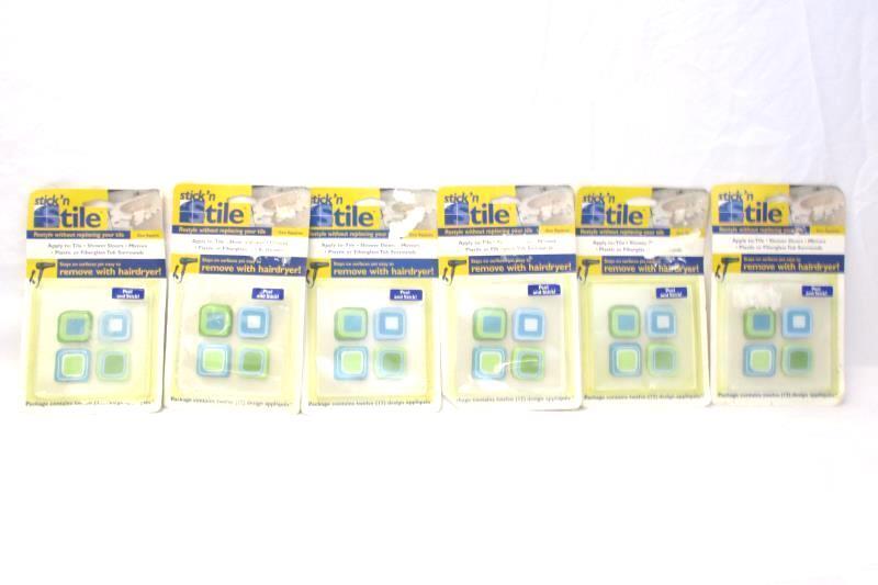 Lot of 6 Stick 'n Stile Geo Squares 12 Peel & Stick Tile Appliques Decor
