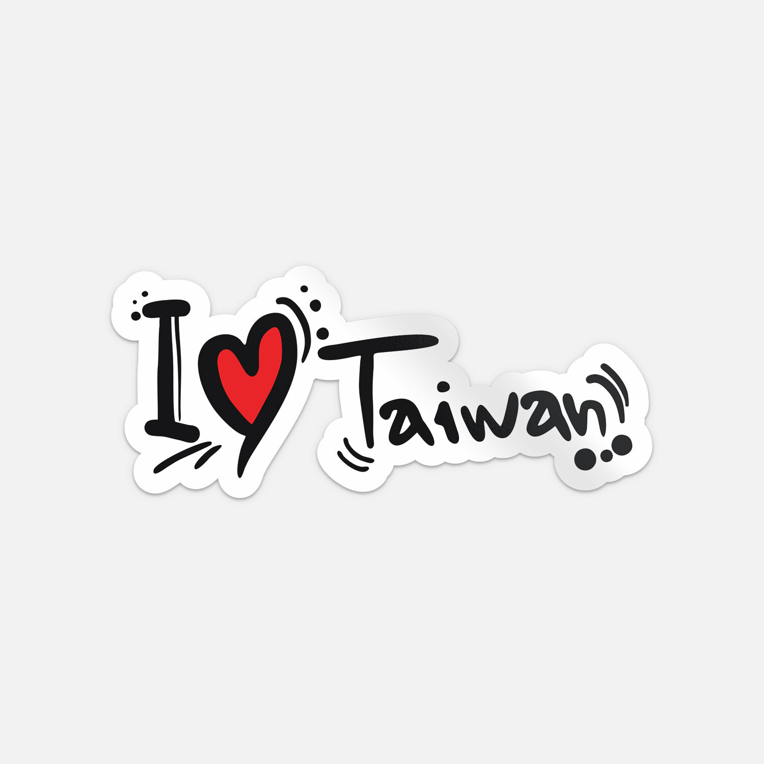I Love Taiwan Travel Slogan Vinyl Sticker Decal