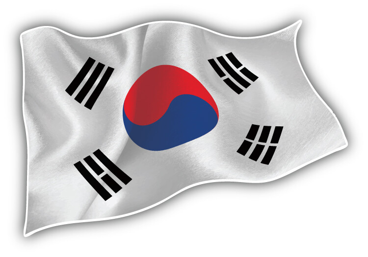 South Korea Waving Flag Car Bumper Sticker Decal