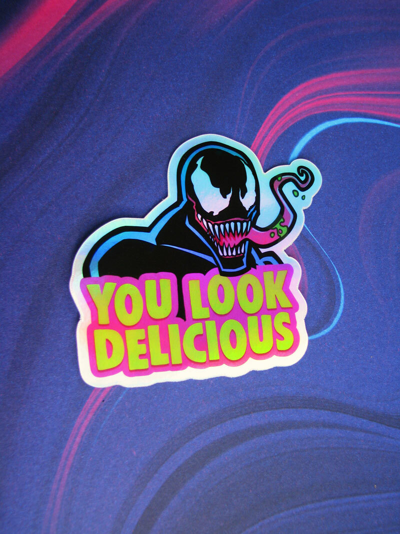 Venom Holographic Metallic Sticker Marvel Spider-Man Car Laptop Skateboard Decal