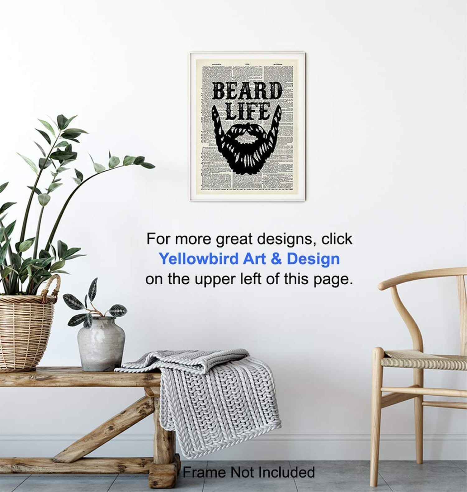 Beard Life Typography Bathroom Wall Art 8×10 Poster Print – Unique Home Decor…