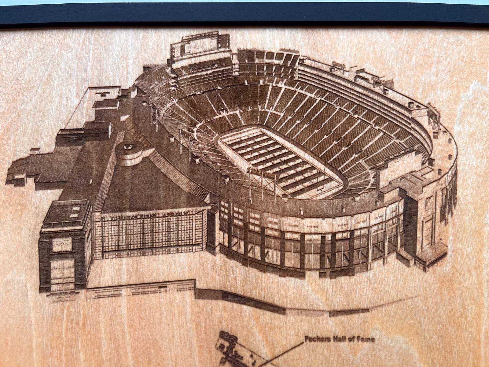Lambeau Field Green Bay, Wisconsin Wood Engraved Blueprint