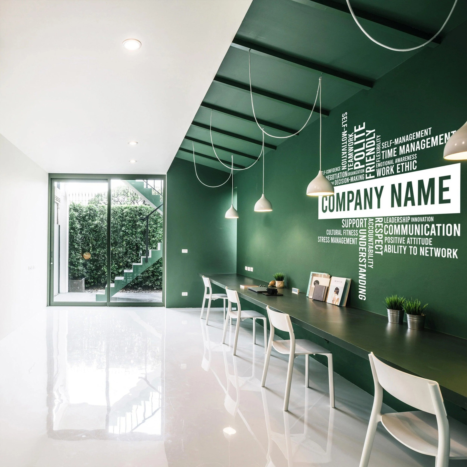 Custom Business Name Vinyl Wall Sticker – Customized Office Letter Sign Decor –