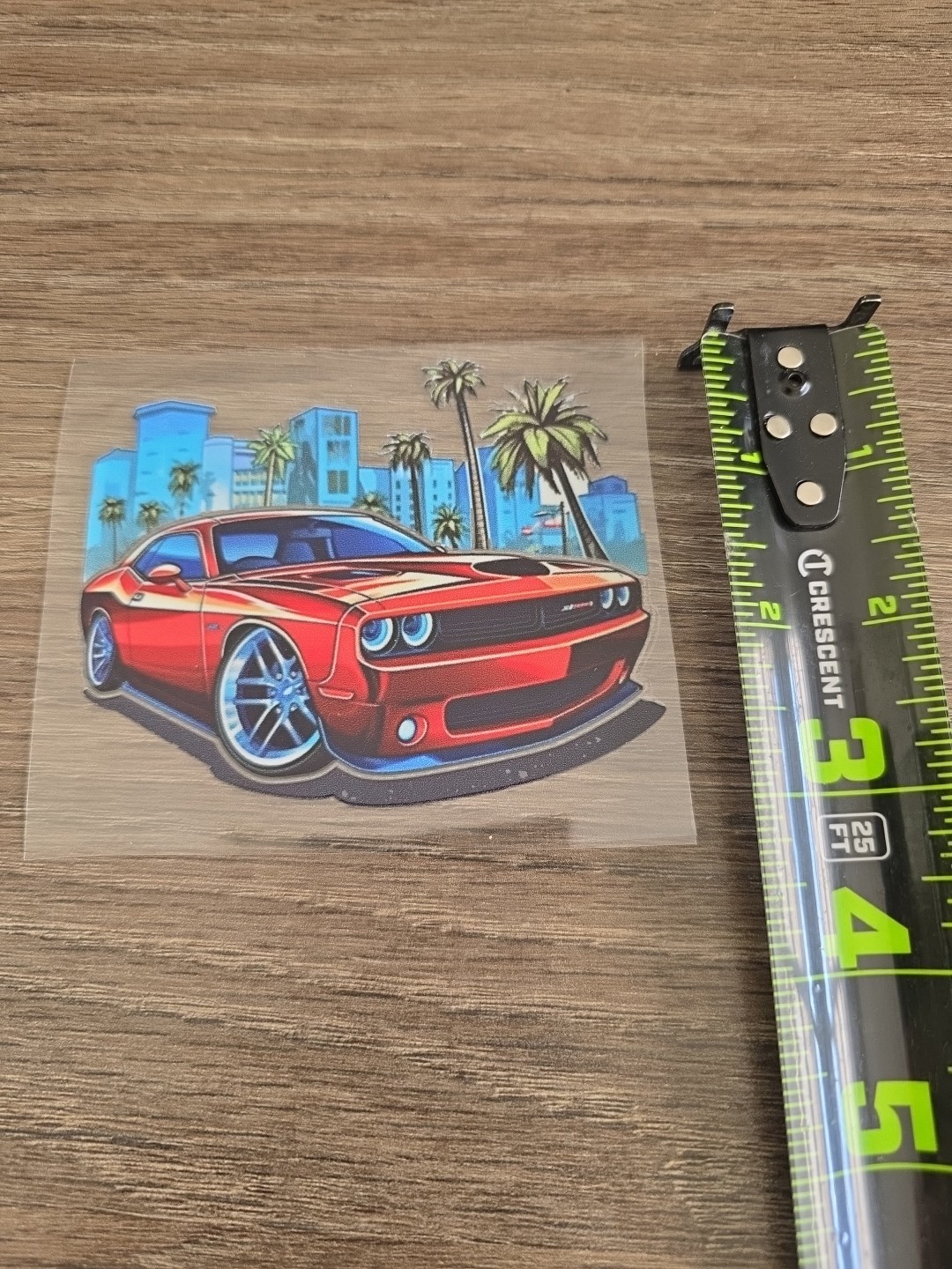 Dodge Challenger Skyline High Quality Waterproof Raised UVDTF Window Decal 4in