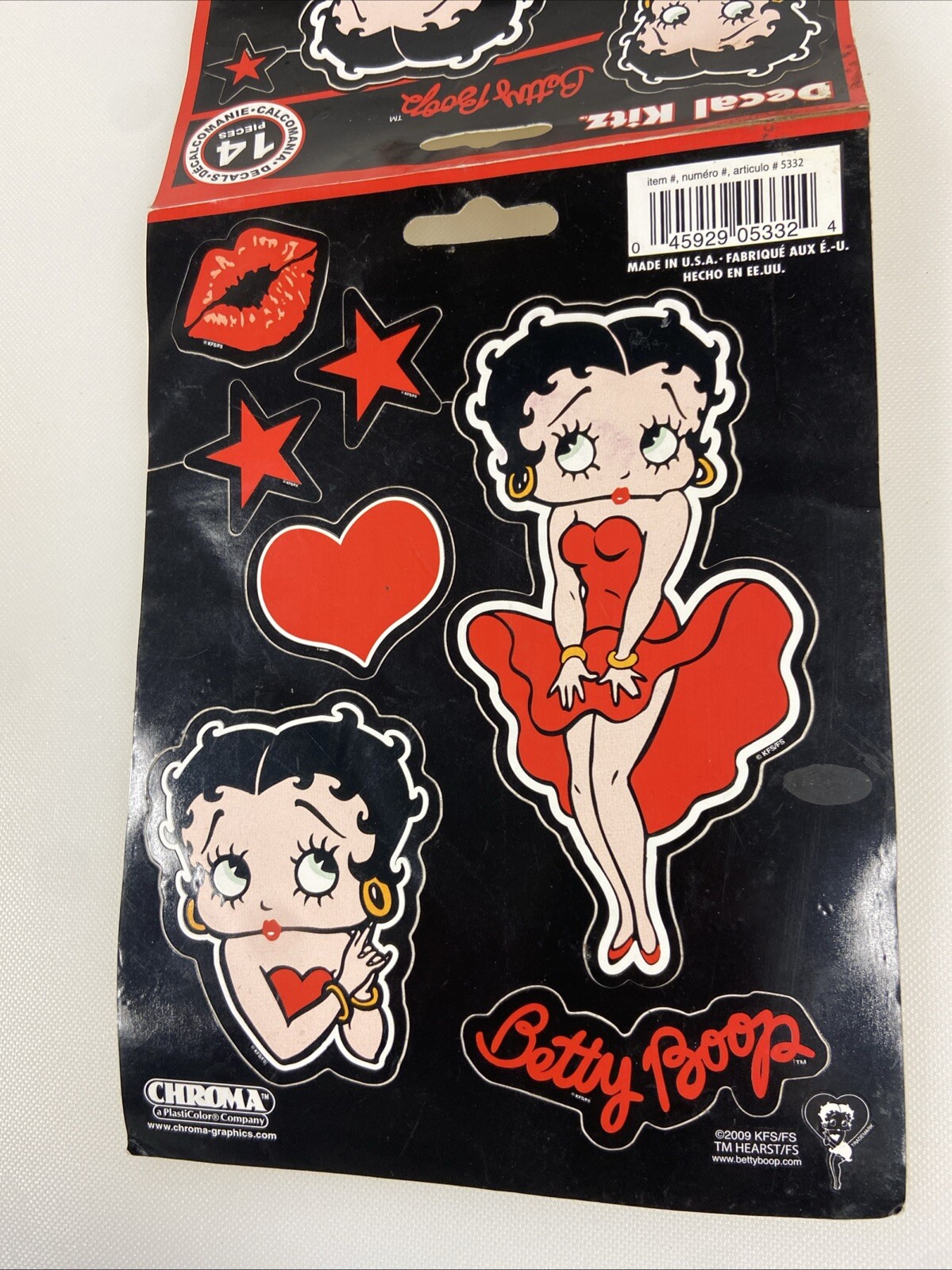 Betty Boop 13 of 14 Piece Decal Kitz 2009 by Chroma Graphics. 8"x6" Card #5332