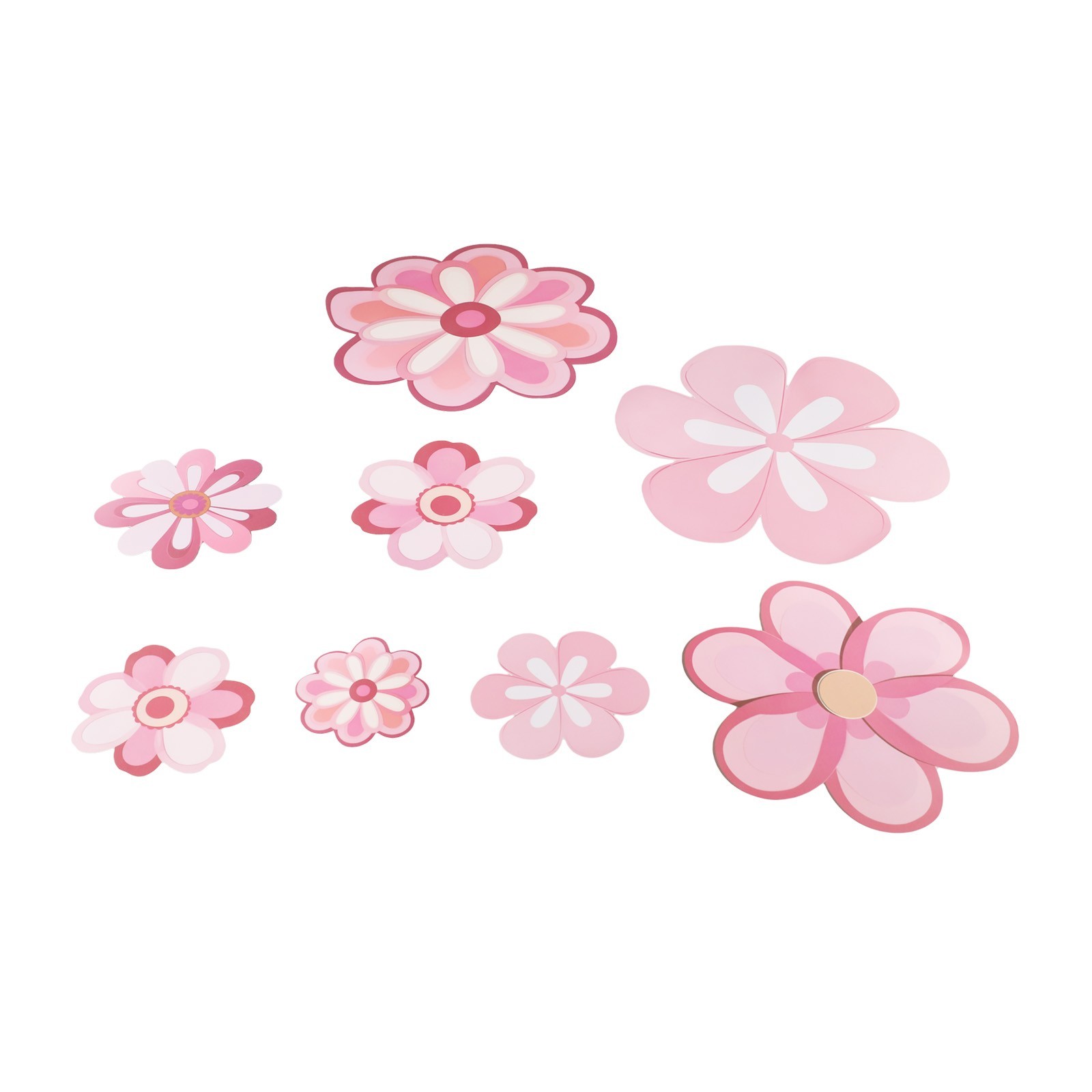 Set of 8 Floral Wall Decals for Living Spaces Waterproof and Removable