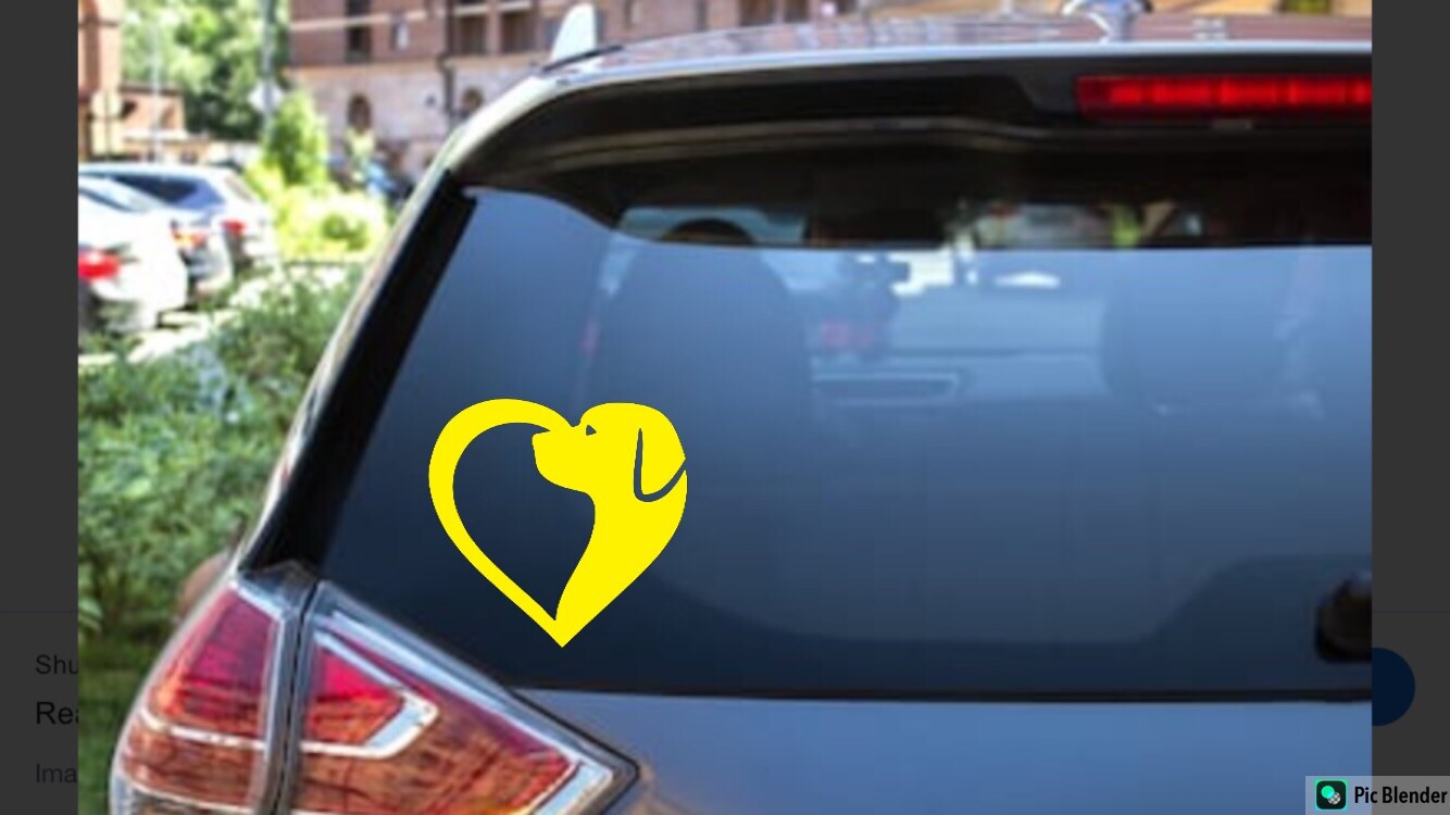 HEART DOG Vinyl Decal Sticker Window Wall Bumper Animal Adopt Dog Cat Love Pet