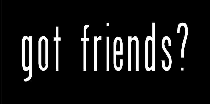 got friends? Vinyl Decal 7" x 2.5" (11 Colors)