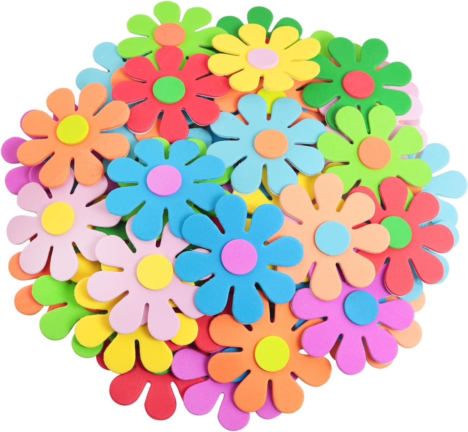 100PCS Foam Flower Stickers – Wall Stickers, Small Flower Sticker Foam Crafts fo