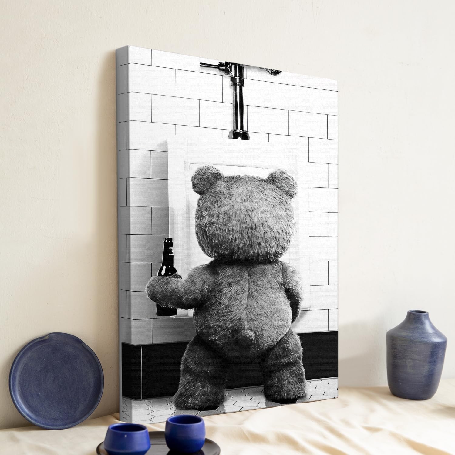DIHSIEG Inspirational Canvas Wall Art funny bathroom wall art Print Poster, F…