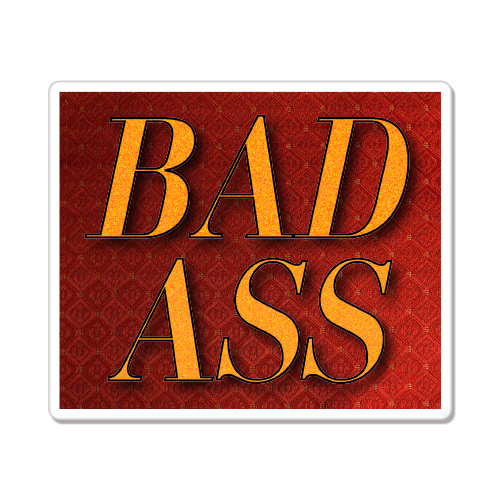 Bad Ass Red Funny car bumper sticker decal 5" x 4"