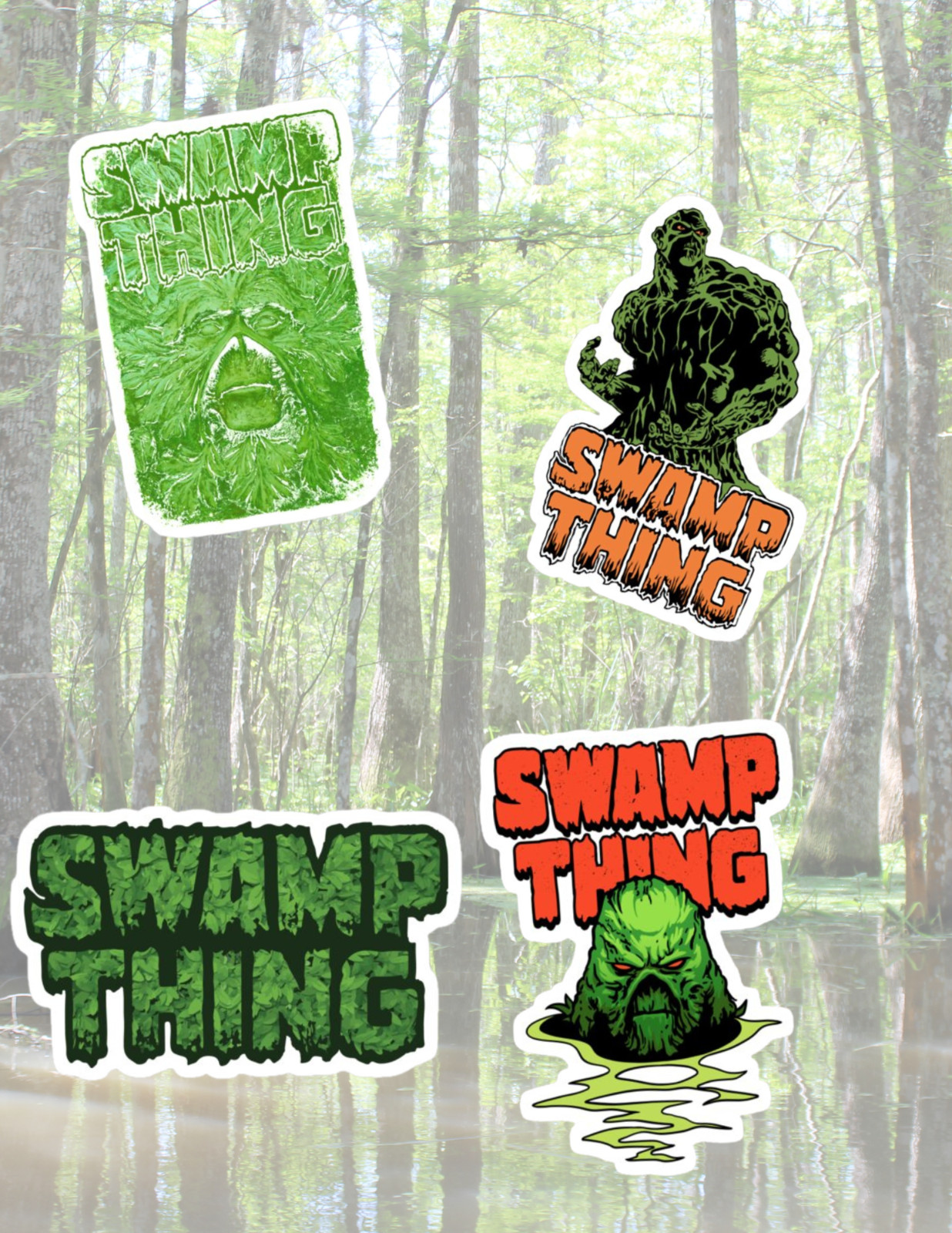 The Swamp Thing 80's Horror Movie 4pc Sticker Pack