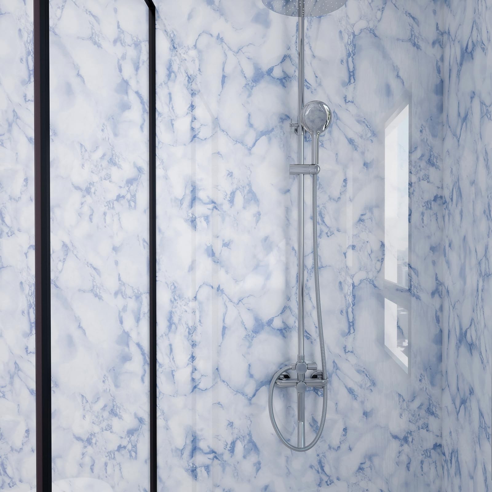 White and Blue Marble Contact Paper Sky Peel and Stick Wallpaper Countertop F…
