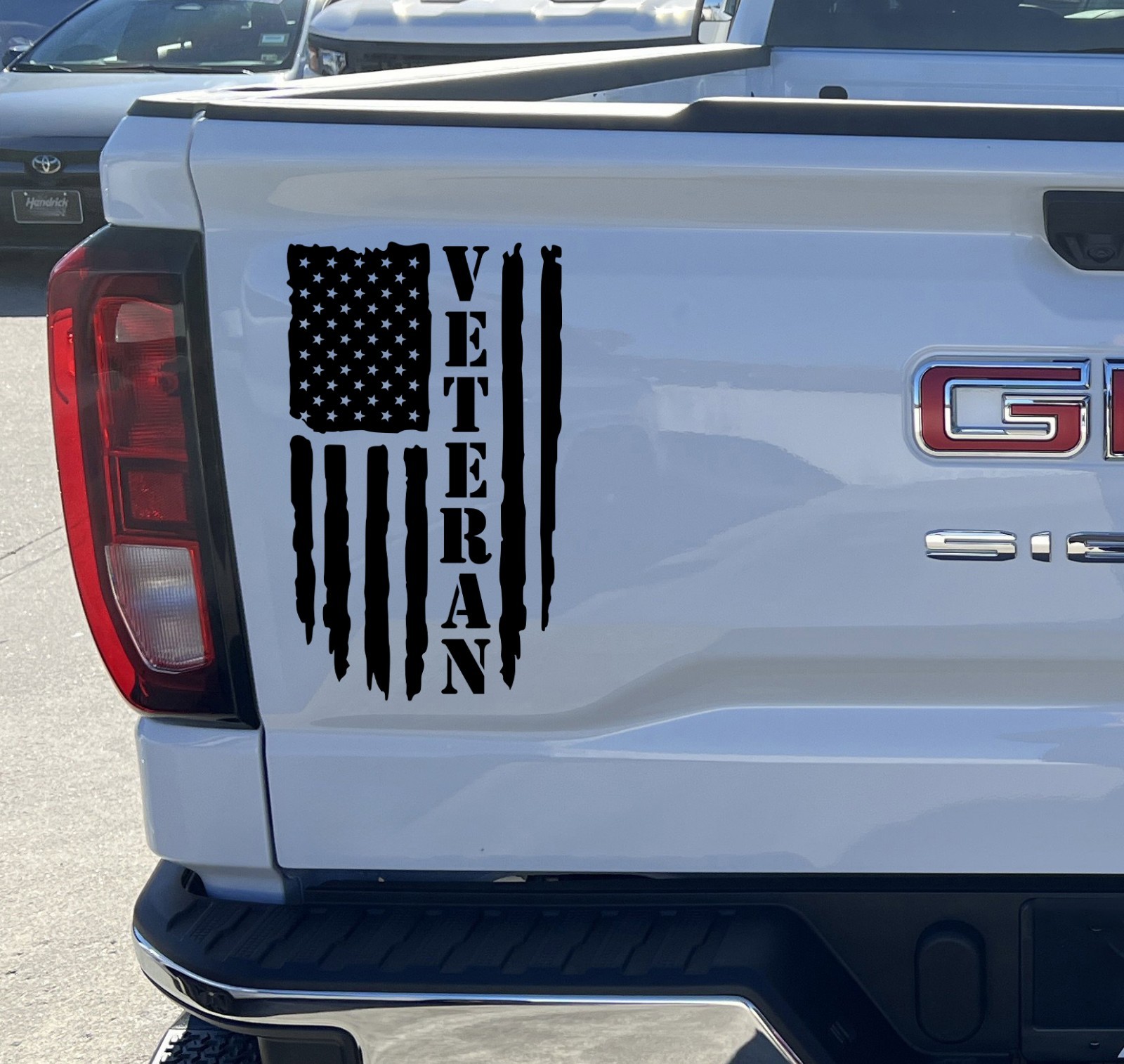 Distressed US Flag Veteran V2 Vinyl Decal – Military Patriotic Sticker
