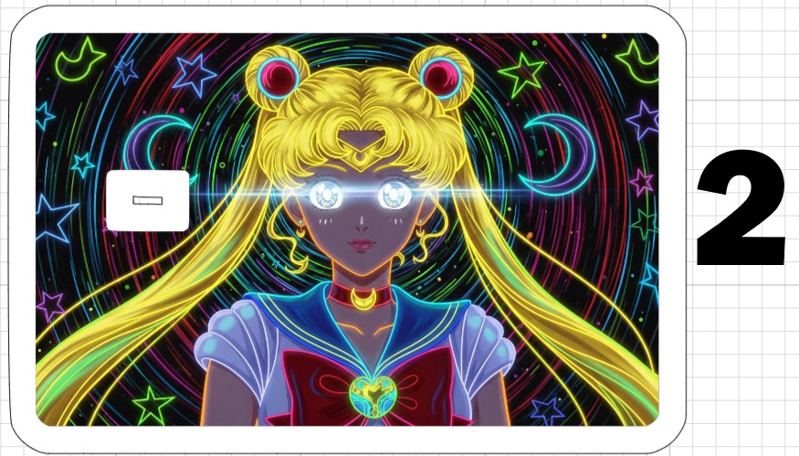 Psychedelic Sailor Moon ATM Debit Credit Card Skin Sticker Anime Cartoon Star US