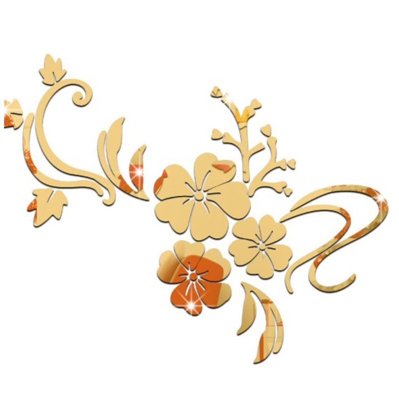 1pc DIY 3D Mirror Wall Sticker Flower Shape Acrylic Removable Home Room Decor