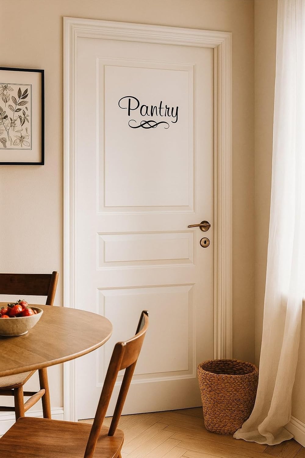 Pantry Decal with Single Swirl – Vinyl Art Wall for The Home or Black