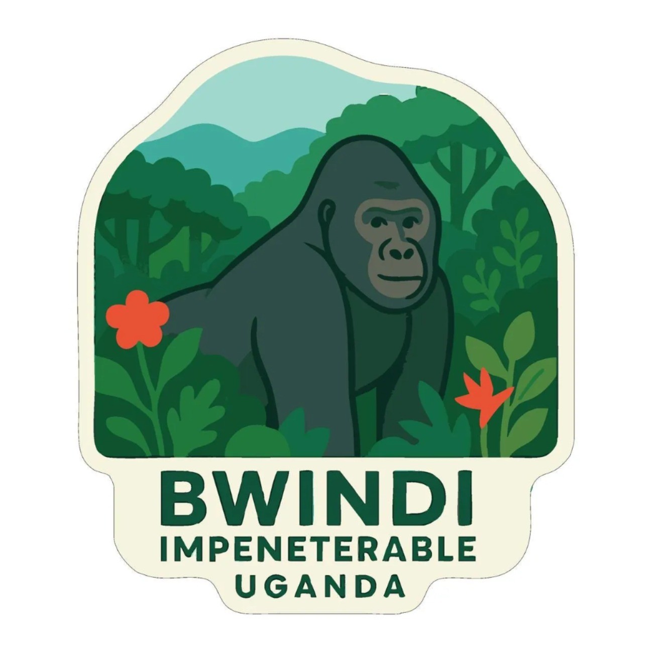 Bwindi Uganda Iron On Heat Transfer Vinyl HTV Die-Cut World National Parks