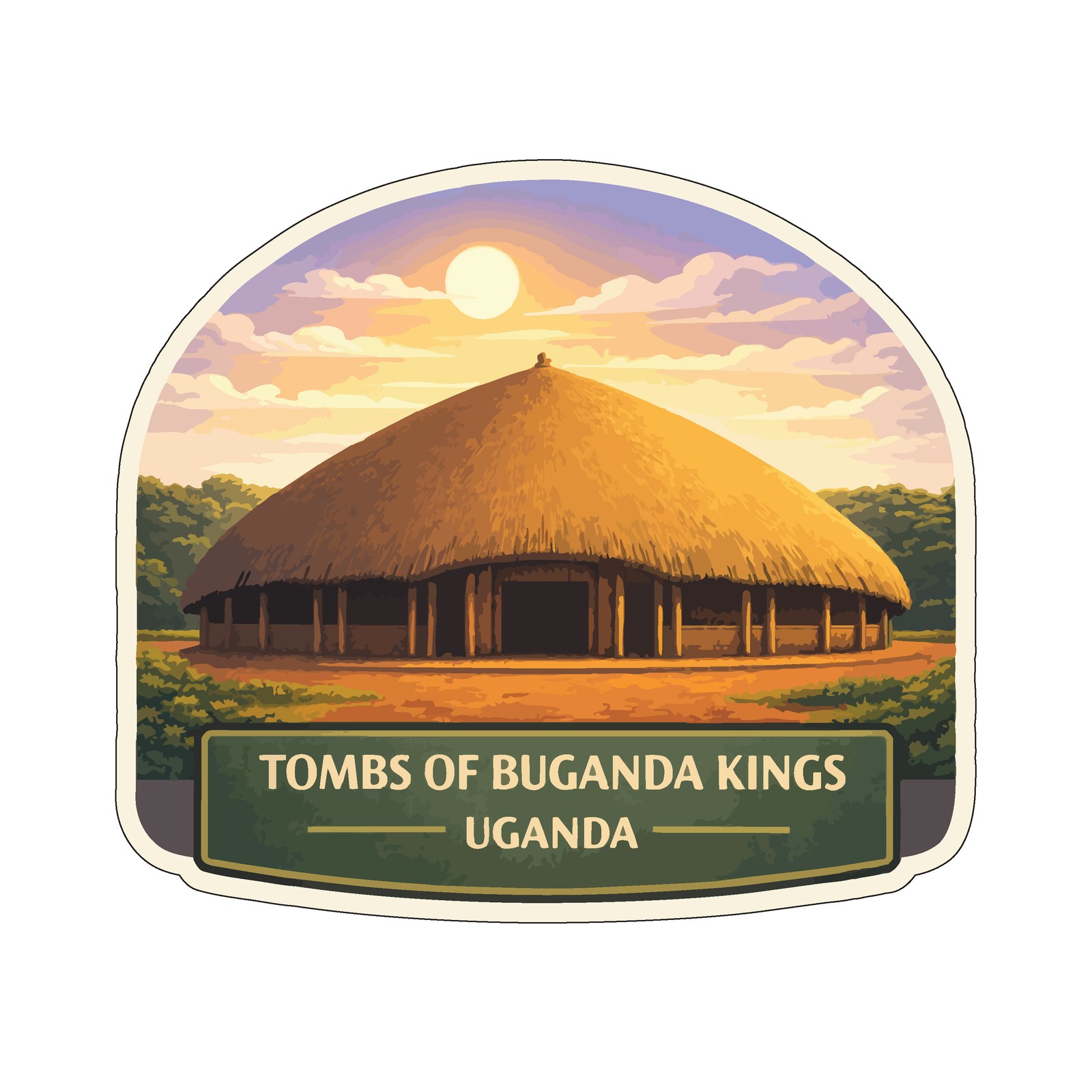 Tombs of Buganda Kings Uganda Sticker Decal Vinyl Die-Cut World Heritage Sites