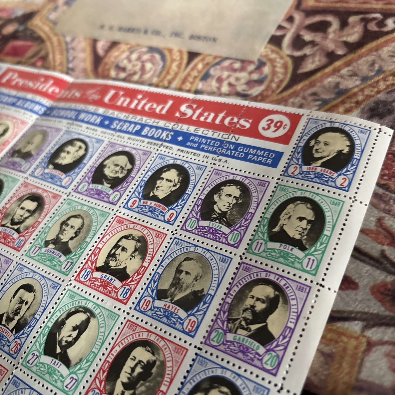 PRESIDENTS of the UNITED STATES Stamps 39 Cents 1974 Bachrach Collection