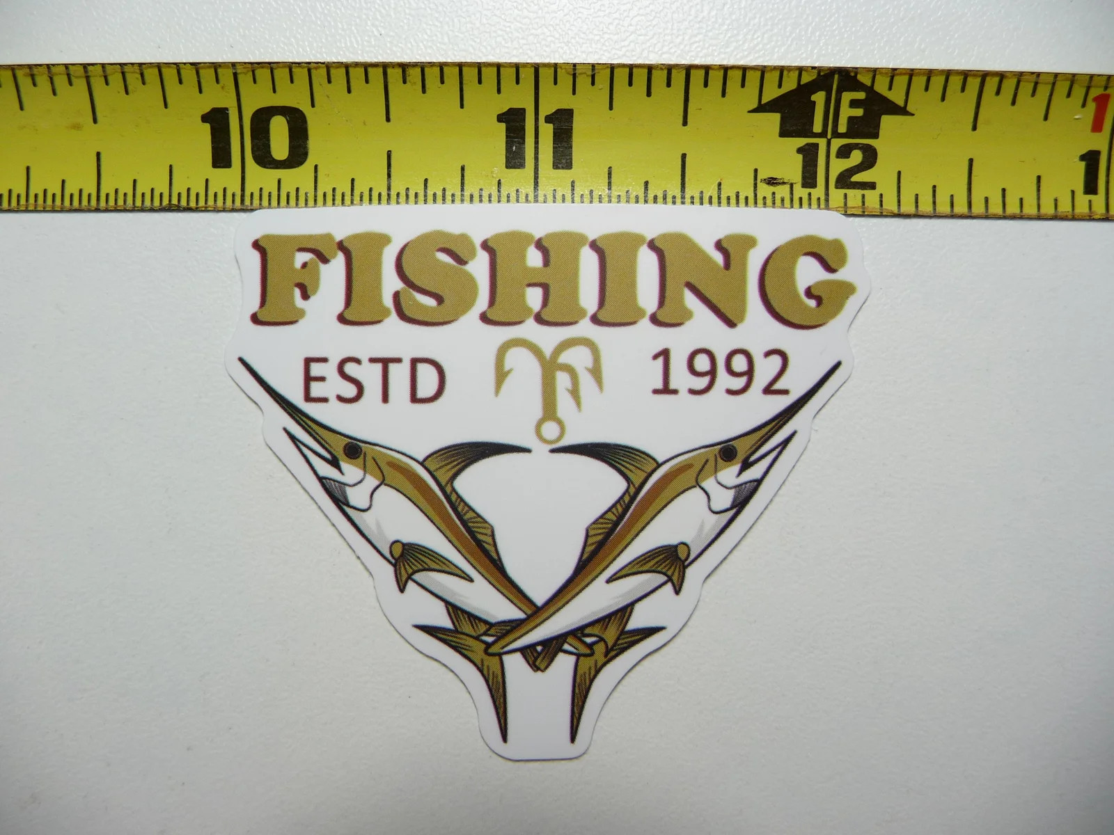 FUN FISHING MIRRORED SWORDFISH FISH SMALL STICKER DECAL OUTDOORS BOATING