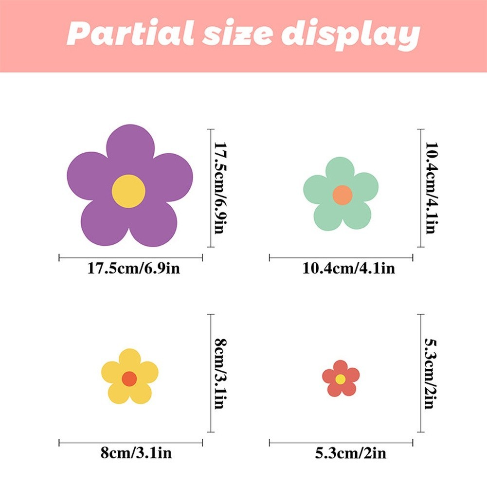 Contemporary Flower Wall Stickers PVC for For childrens Bedroom 20x30cm Set
