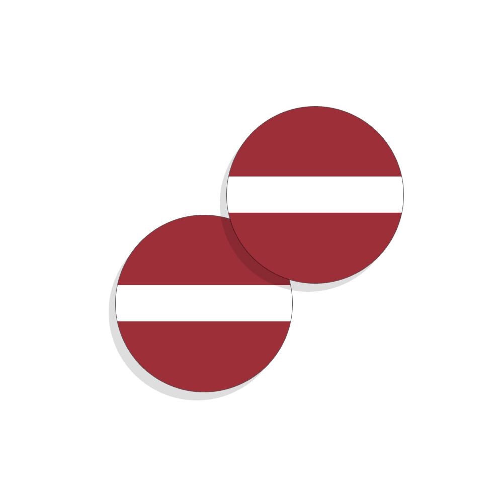 Latvia Flag Stickers Flag Decals Vinyl Round Indoor Outdoor Circles Latvia 4pack