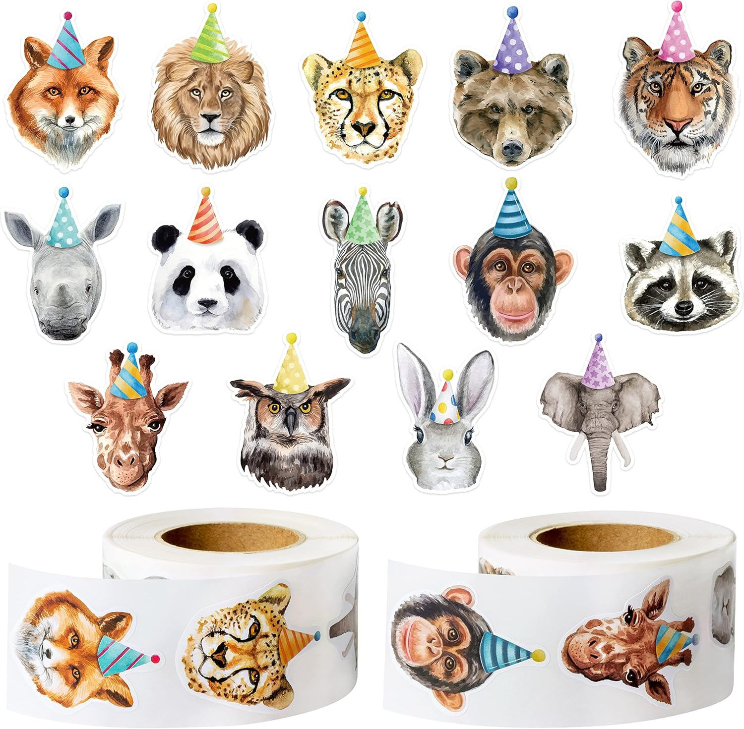 Watercolor Bird Sticker Rolls – 1000 Pcs Waterproof Vinyl Animal Stickers
