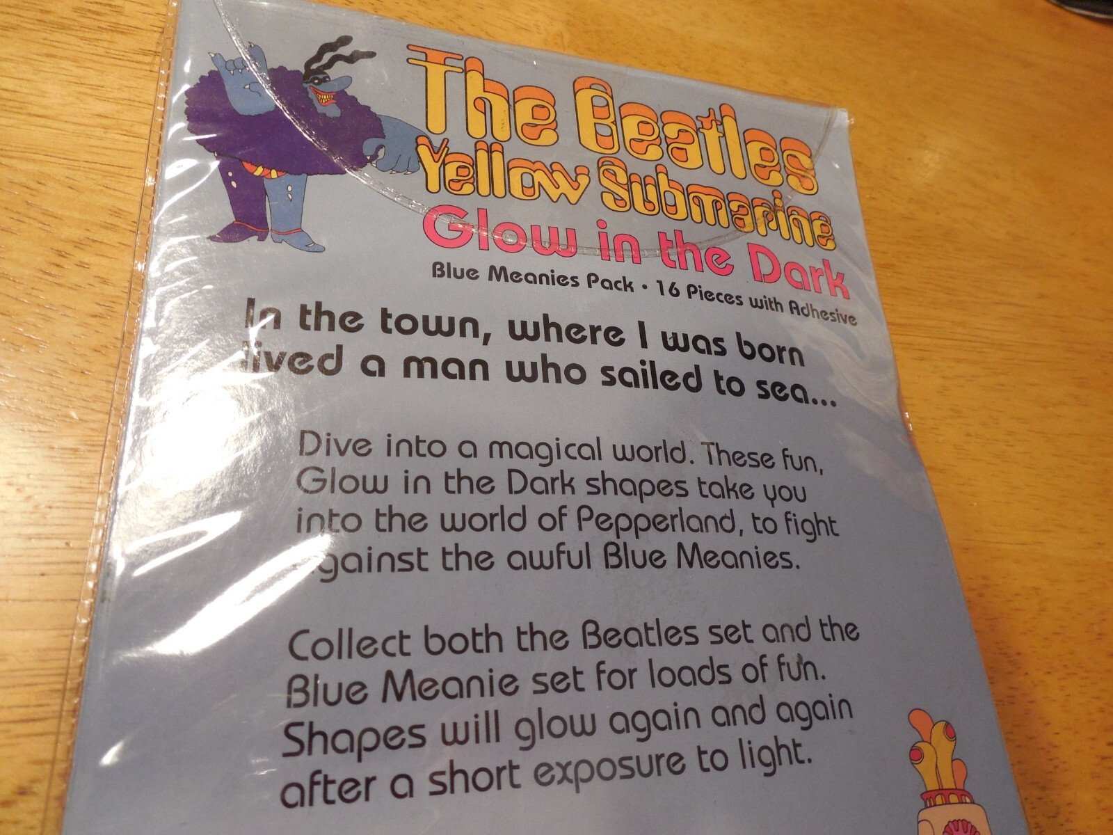 Beatles Yellow Submarine Glow Vintage 1999 Blue Meanies Alpi Decor 16-Pcs SEALED