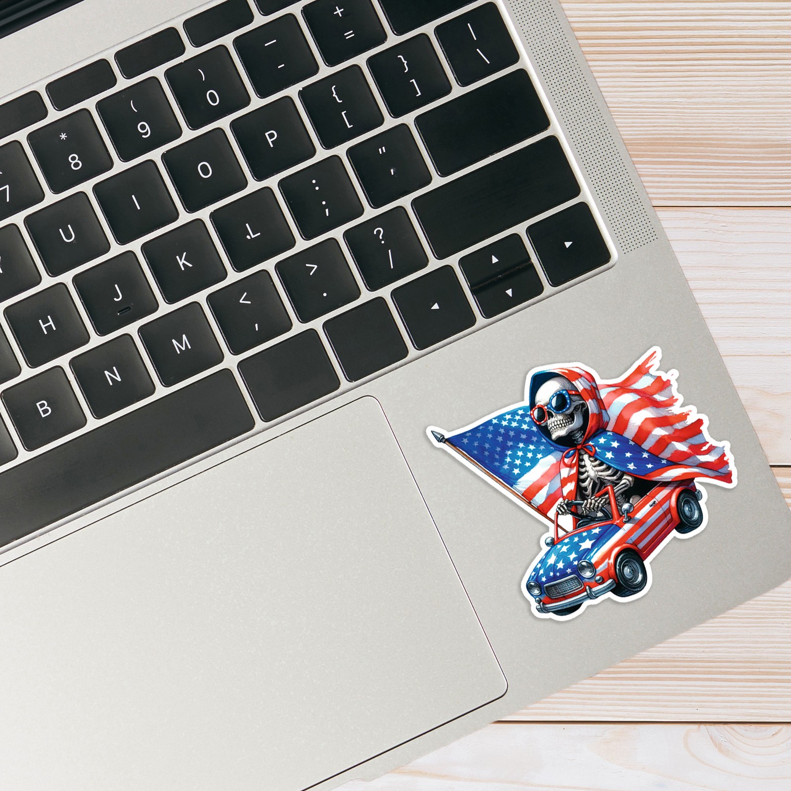 American Skeleton Driving – Vinyl Decal Sticker – Car Window Laptop – #99