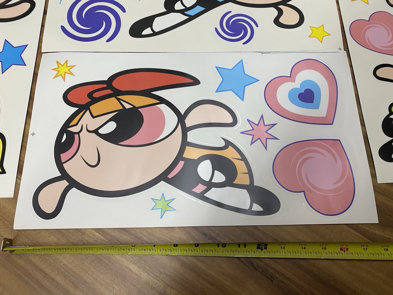 Vintage The Powerpuff Girls Jumbo Huge STICK UPS BY PRISS PRINTS Stickers USA