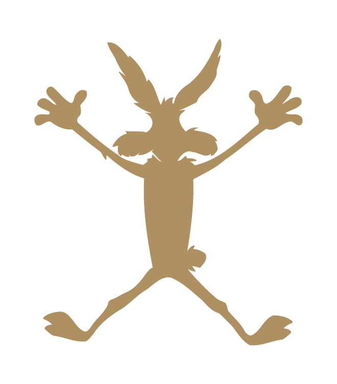 Wilie E Coyote Splat Car Dent Decal Die Cut Vinyl Made in USA