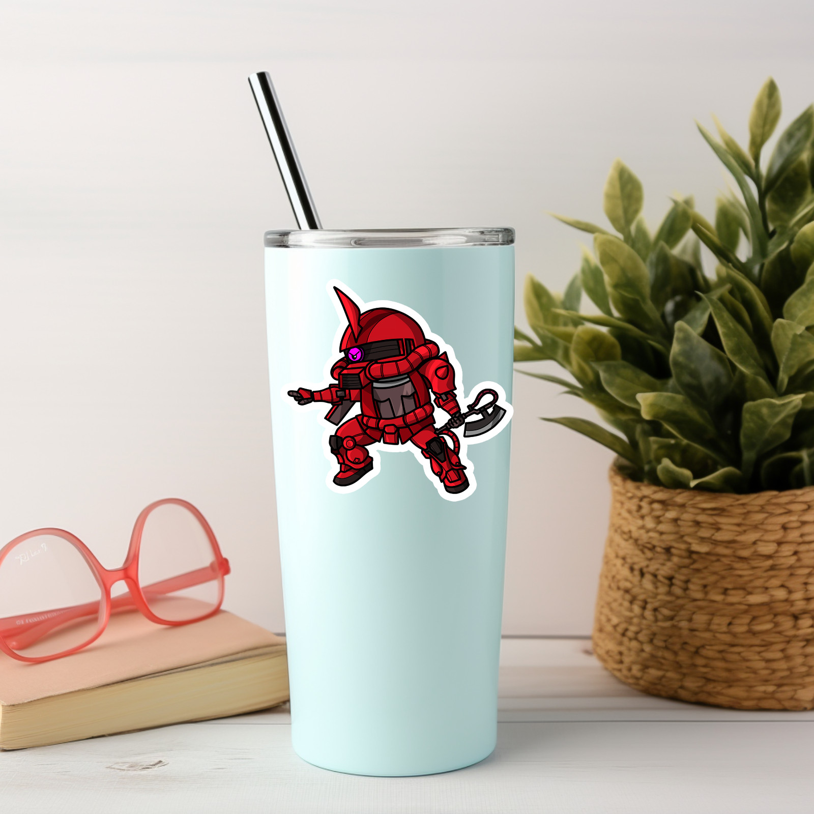 NEW- Chibi ZAKU MS-06S ZAKU II Vinyl Sticker Decal – 3.5 W x 3.3 H INCHES