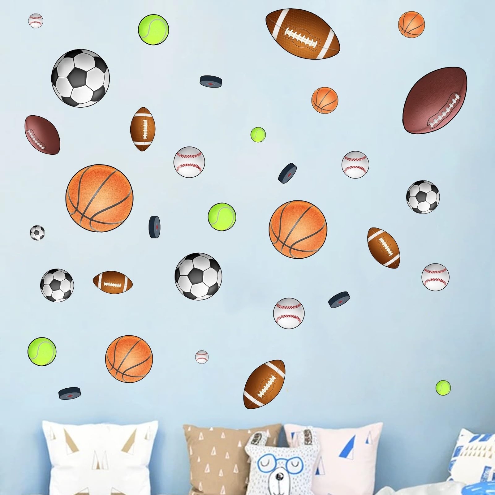 Basketball Football Sports Wall Stickers – Kids Baby Boys Wall Decals – Nurse…