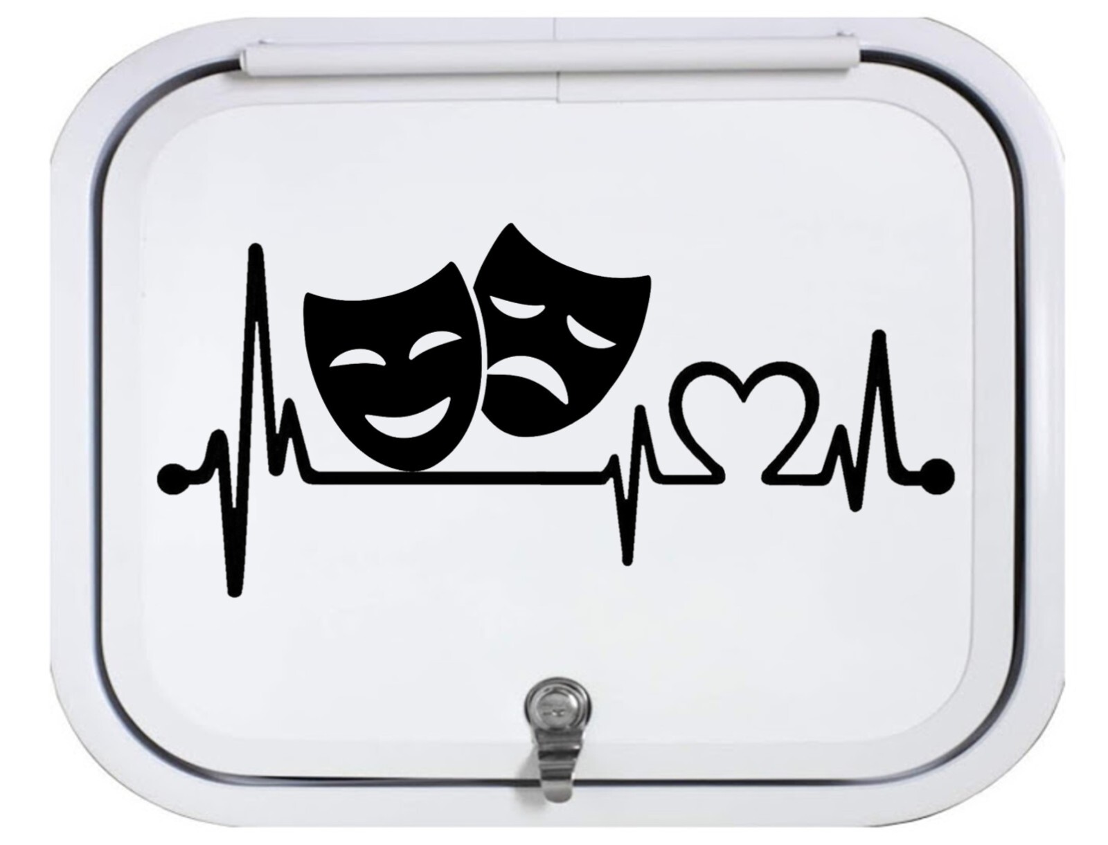 Comedy Tragedy Drama Theater Masks Heartbeat Lifeline Decal Sticker for Car 2089